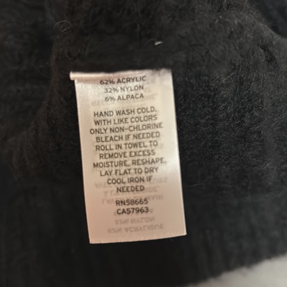 Leith Black Cowl Neck Ribbed Sweater Cozy Oversized Fall /Winter Knit Size M/L - Picture 9 of 9